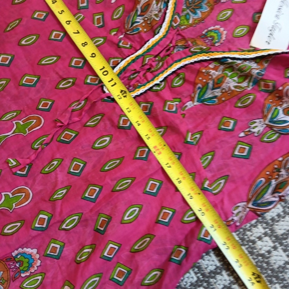 Jessica Taylor Dress Cover Up Womens 2X Pink Pointed Hem Flowy‎ Boho Deep V NEW - Picture 8 of 11